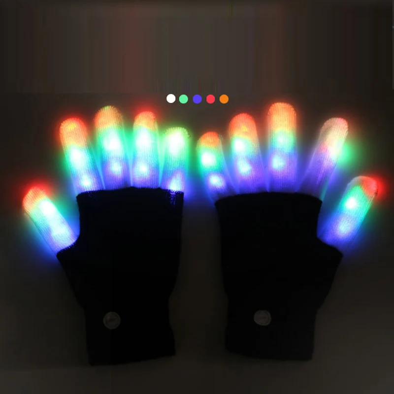 1 pair 1 шт. мигающая перчатка светильник игрушки Красочный Светодиодный светильник на палец 7 Режим светильник s светящиеся игрушки для детей - Цвет: 1 pair