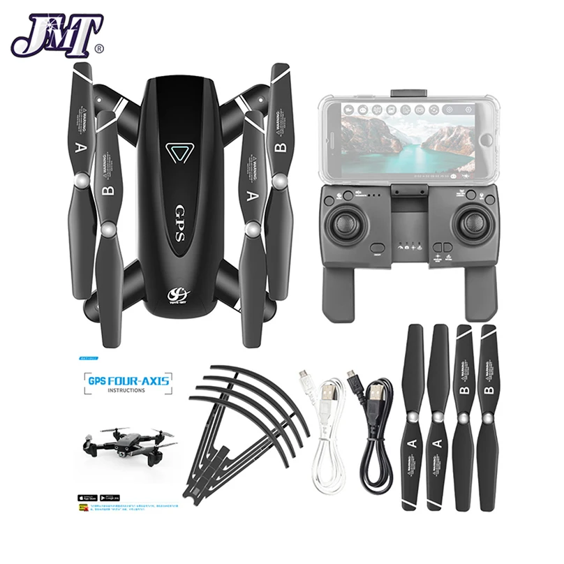 

JMT S167 GPS Drone Foldable Camera 4K HD Selfie 5G RC Quadcopter WIFI FPV Off-Point Flying Gesture Photos Video Mini Helicopter