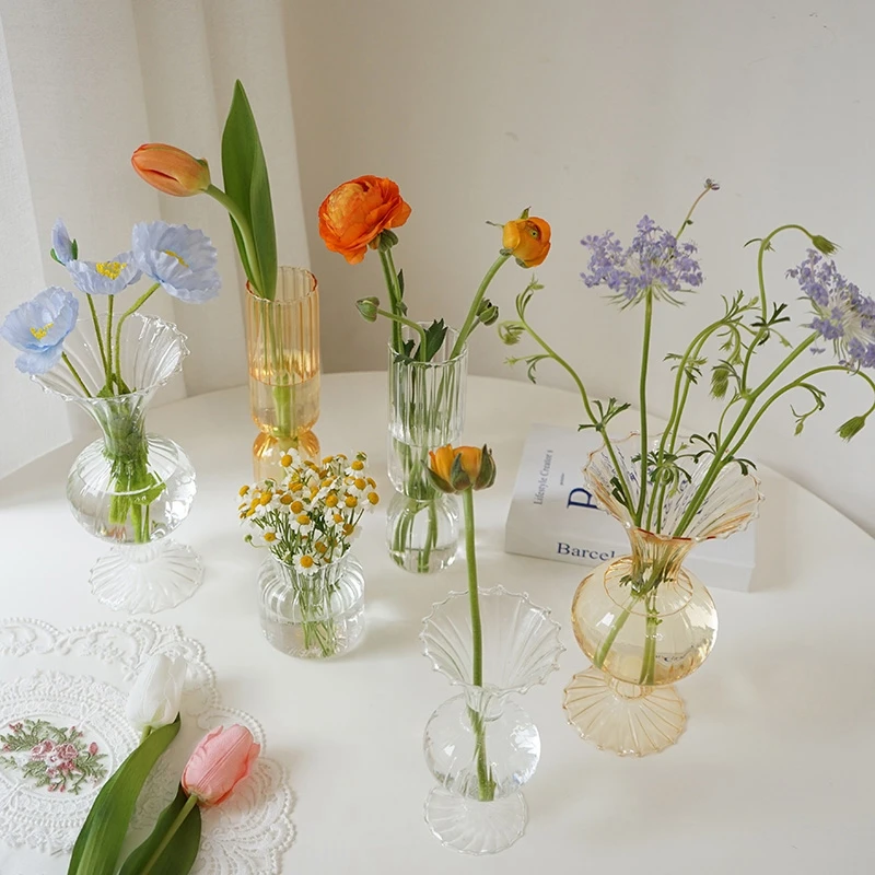 Стеклянная ваза в стиле Ins Креативные украшения для дома стеклянная цветочной