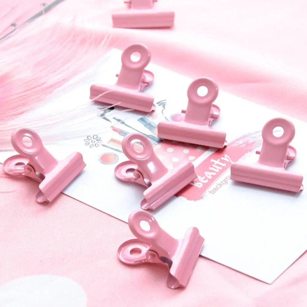 Модный милый розовый металлический зажим для бумаги фотобумаги открытки