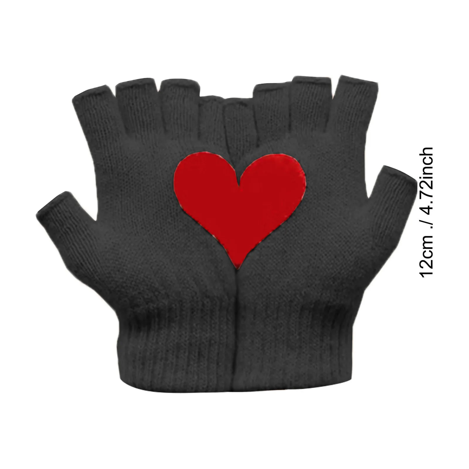 

Fashion Heart Pattern Gloves Women Ladies Woolen Gloves Autumn And Winter Outdoor Warm Dog Half Finger Mittens Guantes