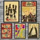 Постер из крафт-бумаги в стиле ретро с изображением японского классического аниме Токио Мстителей, украшения для дома, настенные художественные наклейки на стену A187