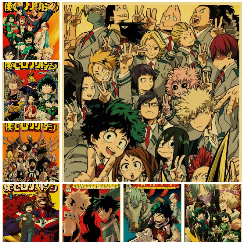 

Japanese Anime My Hero Academia Vintage Posters Canvas Painting Posters Prints Child Bedroom Home Decor Wall Art Pictures Design