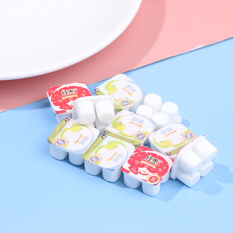 

10pc/set 1:12 Dollhouse Miniature Simulation Mini Resin Yogurt Decoration Accessories Toys For Children's New Year Gift