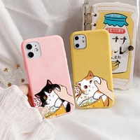 cute pinched face animal cat phone case for iphone 11 12 13 pro max x xr xs max 6s 7 8 plus se 2020 soft silicone back cover