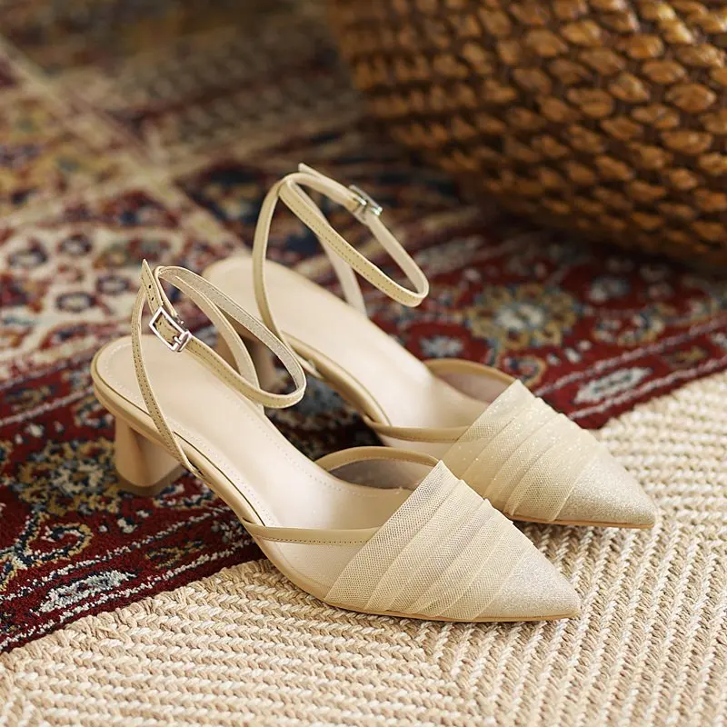 

sexy sandals for women open toe strap cross high heel mesh sandals ladies wedding dress shoes 2021