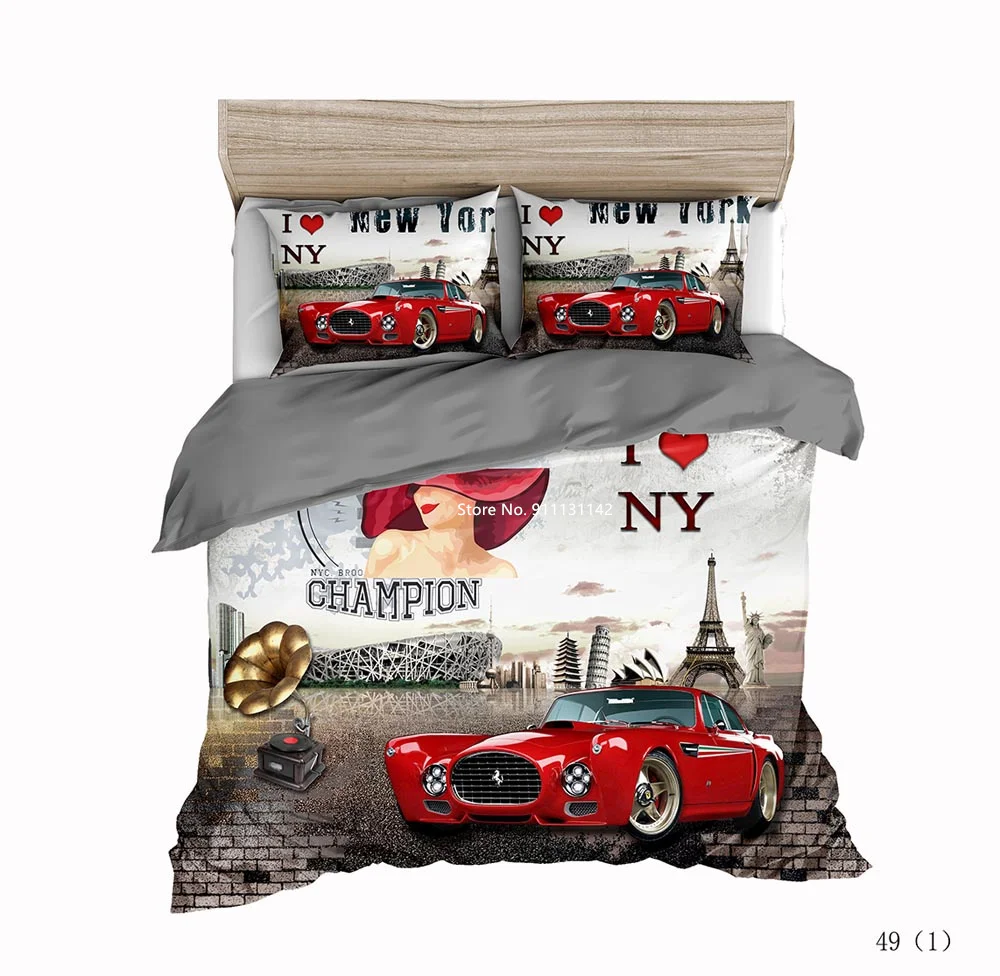 Комплект постельного белья в британском стиле с цифровым принтом мягкий и