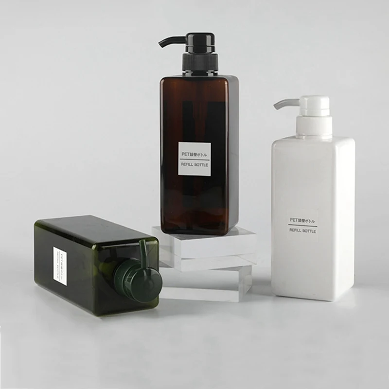 250/450/650ml Travel Plastic Clear Square Bottle Dispenser Soap Foam Foaming Pump Empty Liquid Shower Gel 2020 | Дом и сад