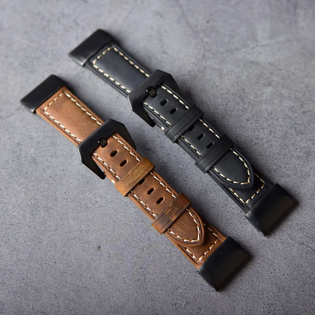 Leather Watch Strap Band For Garmin Fenix 5X/5X Plus Sports Wrist for watch series 186mm-225mm | Наручные часы