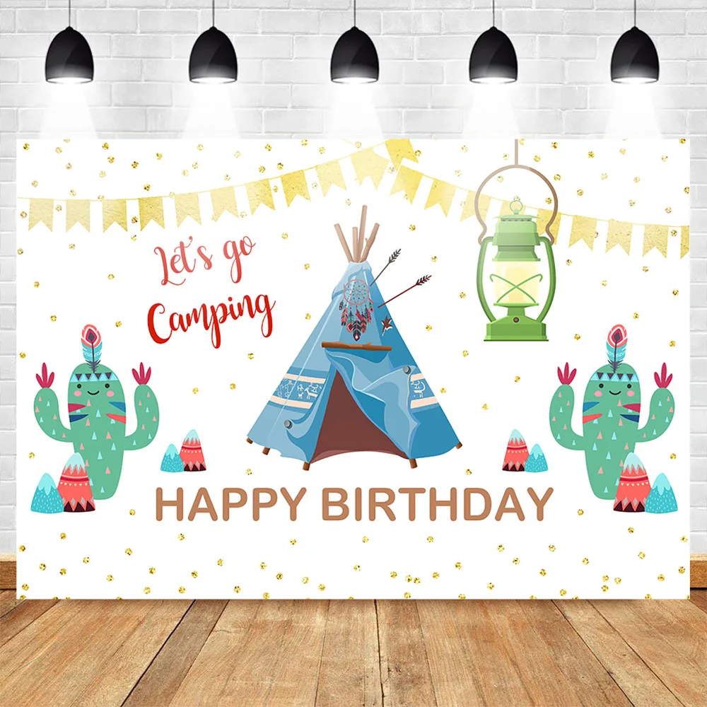 Go Camping тематический фон для фотосъемки с днем рождения Вечерние Декорации Teepee