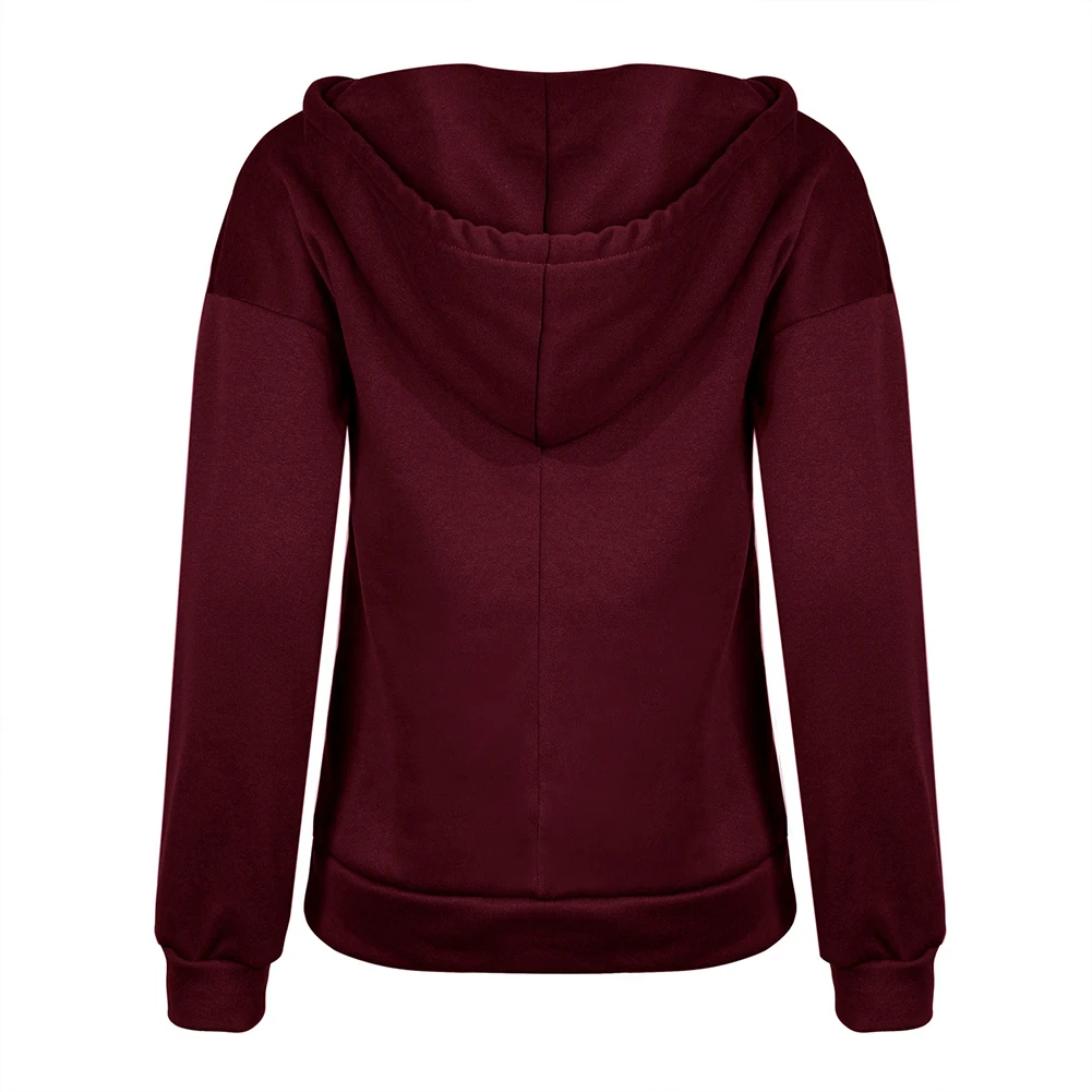 

Autumn Winter Women's Tracksuit Hoodie Women Autumn Winter Solid Color Long Sleeve Drawstring Button Pocket Sweater