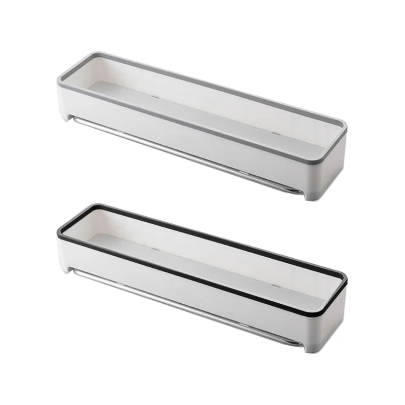 

Wall Mount Bathroom Storage Tray with Extendable Towel Bar Kitchen Accessories