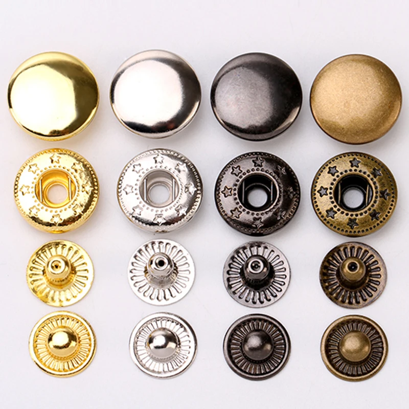 

Metal Free Sewing Dark Buttons 1 Set With Tools Ring Round Child Clothes Down Jacket Button Accessories Buttons Decorative 19721