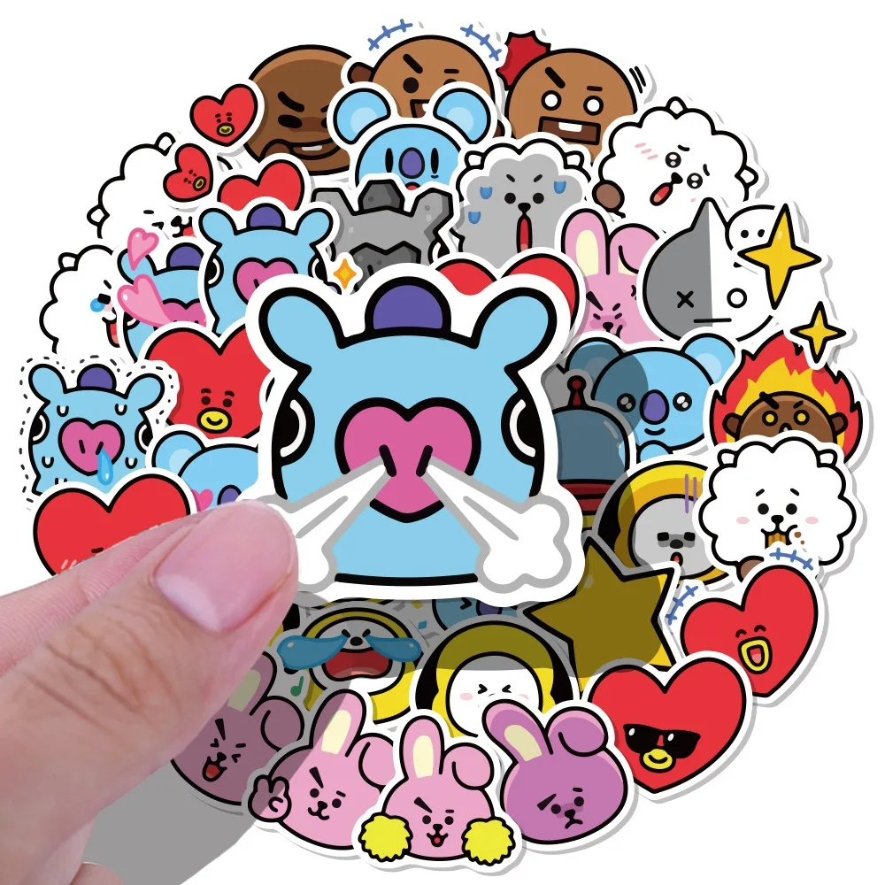 

40pcs Cute Children Hand Account Material Stickers DIY Stationery Notebook Insulation Cup Mini Expression Graffiti Sticker Toy