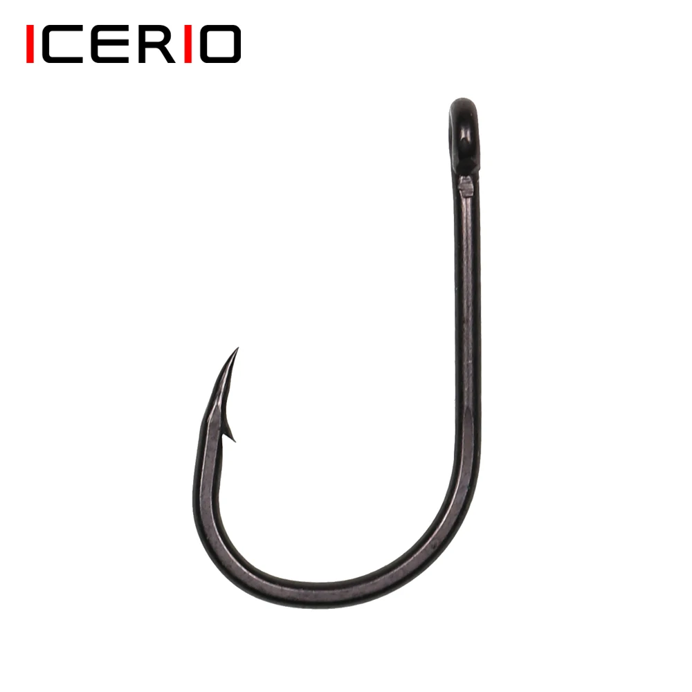 

ICERIO 30PCS Classic Carp Fishing Hooks Matt Black Forged Steel Curved Barbed Pop-up Rig FishHook