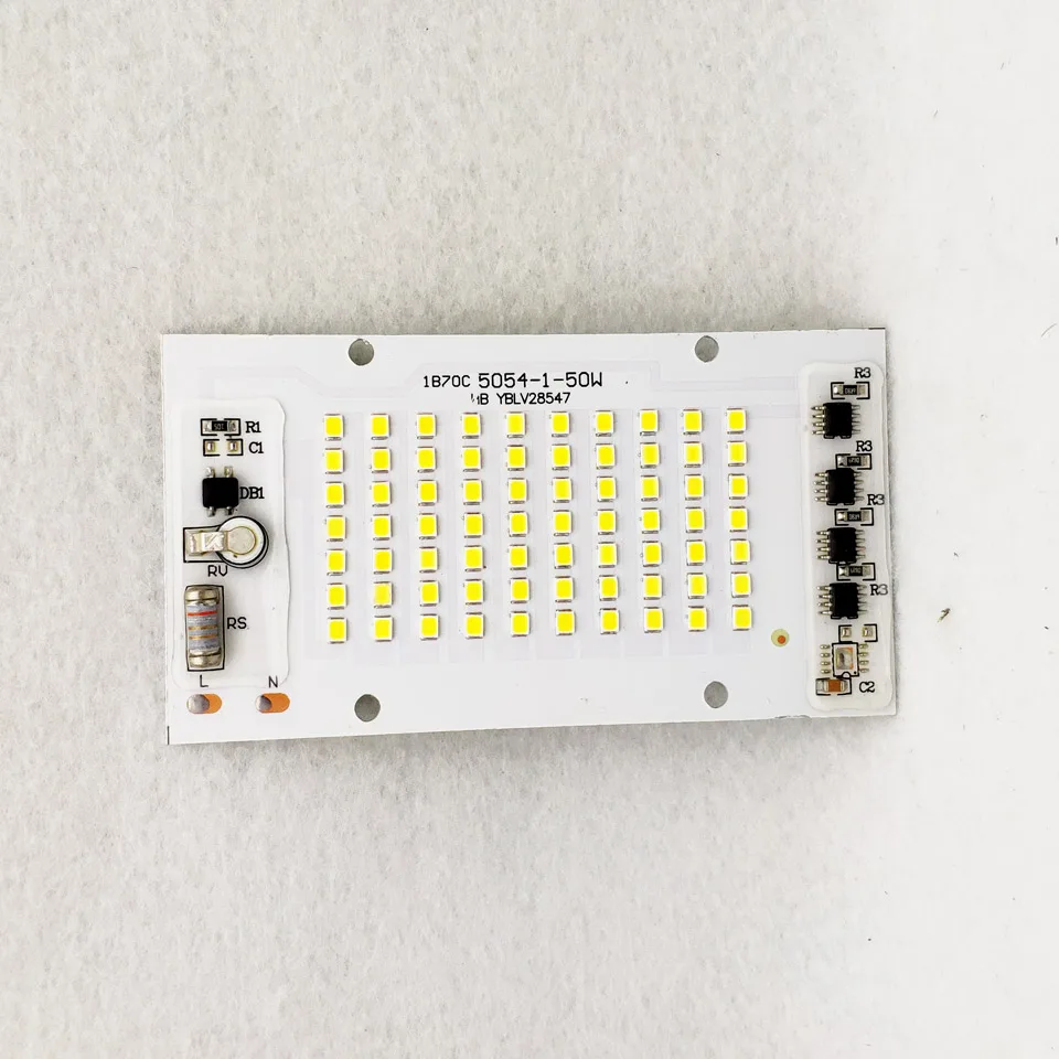 AC220V светодиодный PCB 20 Вт 30 Вт 50 Вт 100 Вт 200 Вт Светодиодный модуль прожектора алюминиевая пластина белый/теплый SMD2835 умный IC драйвер для прожектора лампы