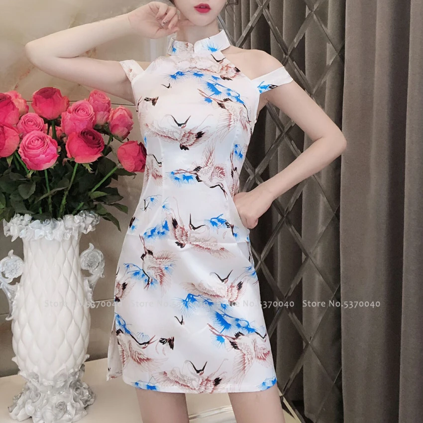 Для женщин плотно китайский Стиль Cheongsam Qipao торжественное платье леди обувь для ночного клуба сексуальное Бандажное вечерние Бандаж с вырезами платья костюмы для маскарада - Цвет: Color5