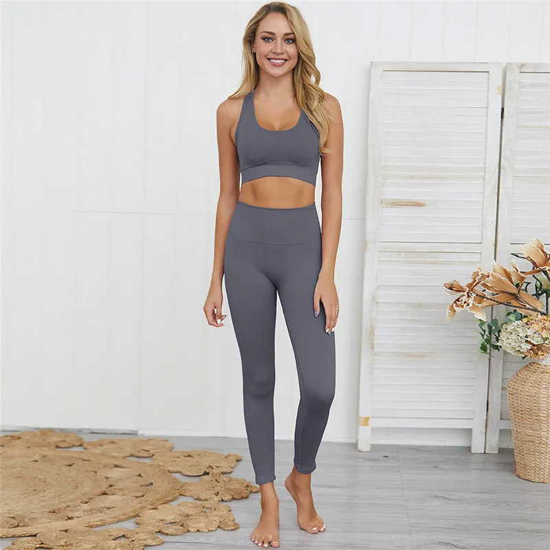 

LISCN Women's Sports Bra + Leggings Running Wear Skinny Sports Set Suits Yoga Set Seamless Sportswear 2-Piece Gym Yoga Clothes