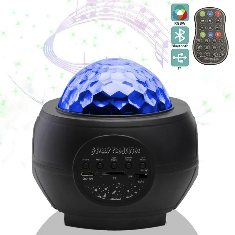 

USB Music Star Night Light Starry Ocean Wave Led Bluetooth Projector Sleep Light Laser Lamp For Kid Bedroom