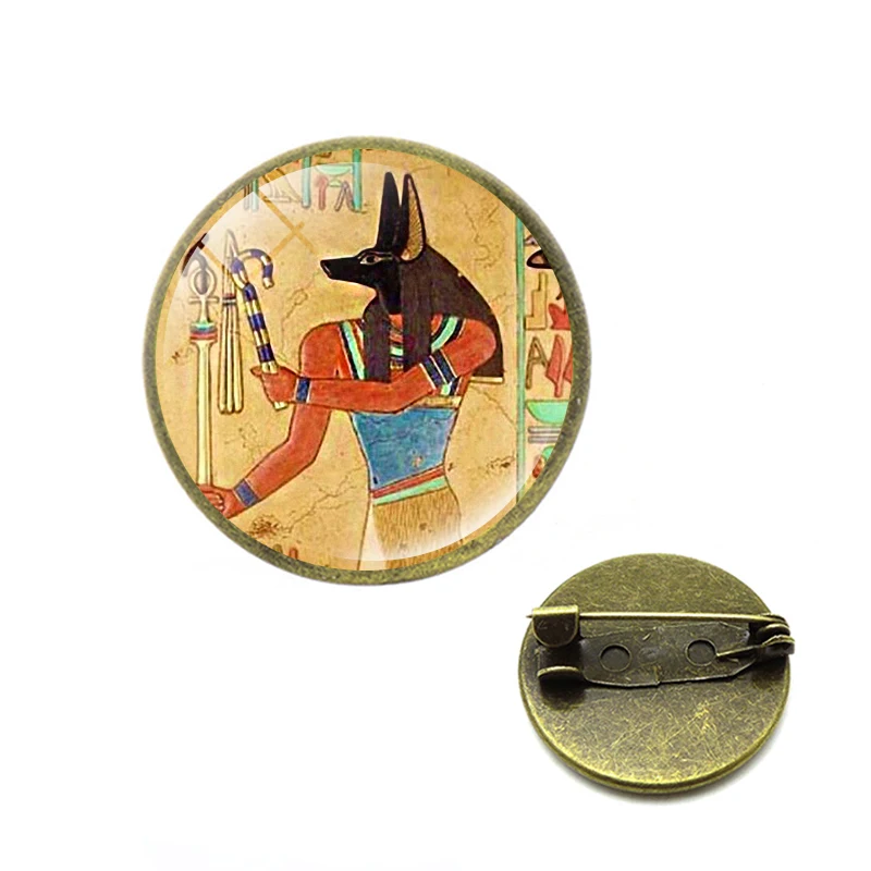 Властелин преисподней Анубиса броши на булавке стеклянный кабошон Египетские