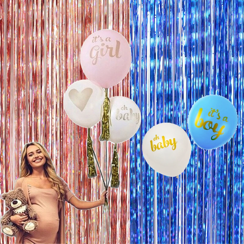 Блестки из фольги шторы с блестками Baby Shower фотобудка фон украшения его девочка мальчик Babyshower вечерние принадлежности пол раскрыть