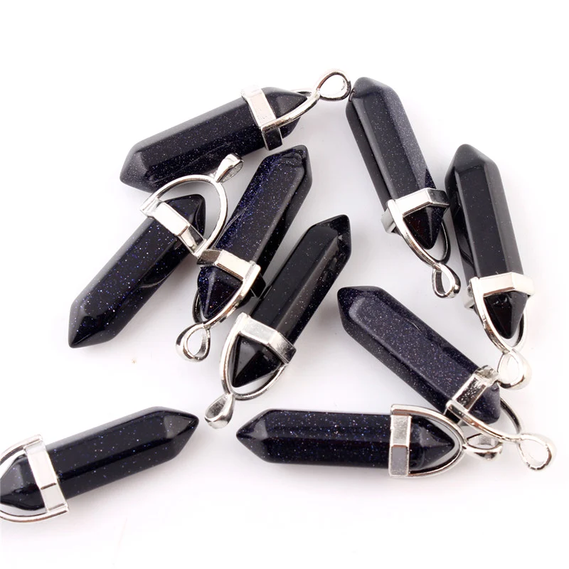 10 шт. натуральный камень тигровый глаз шестигранные Ожерелья Подвески Кристалл