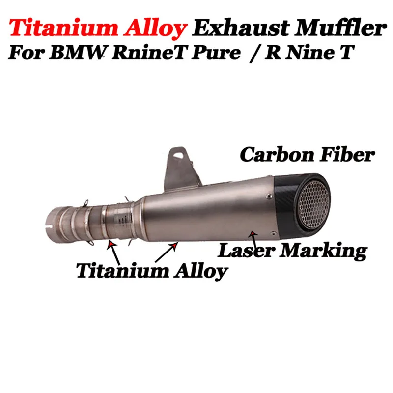 

Выхлопной глушитель из титанового сплава, для BMW R NINE T RNINET, полный комплект системы, модификация выхлопной трубы GP, среднее звено, углеродный ...