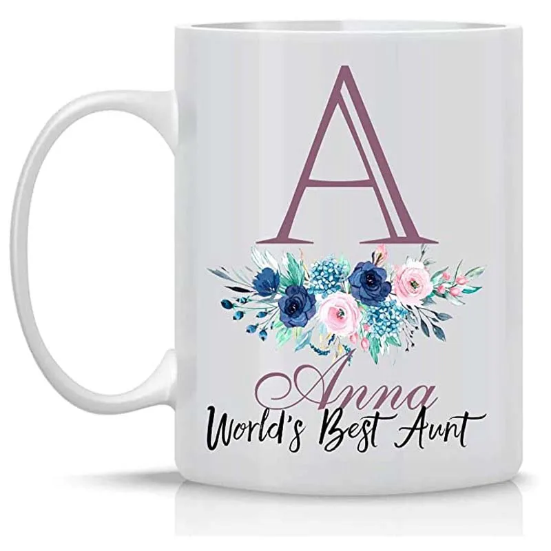 

Персонализированные кружки для кофе, пользовательские любые отношения или занятия, лучшая в мире тетя с именем и инициалом, индивидуальный ...