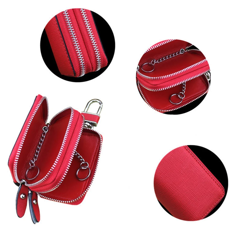 

Genuine Leather Key Wallet Men & Women Car Key Bag Multi Function Key Case Fashion Ladies Housekeeper Key Holders