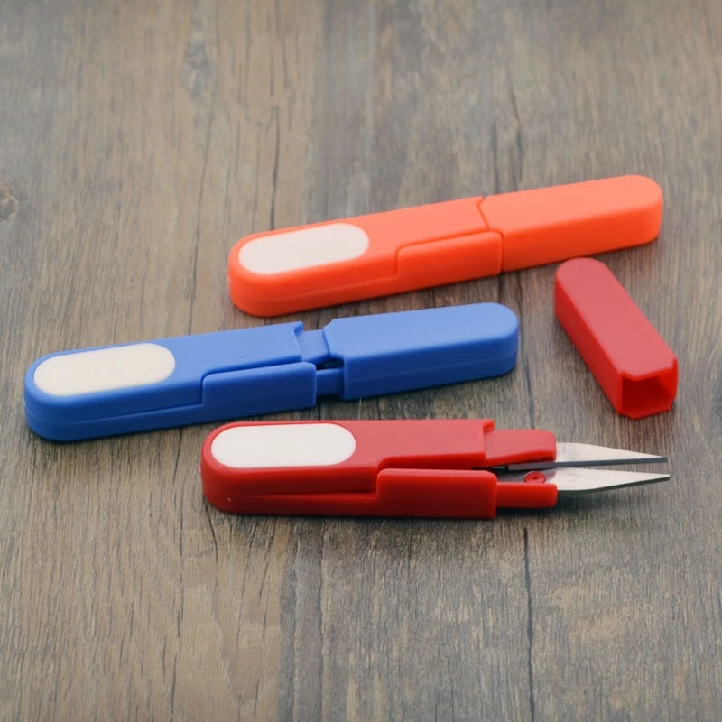 

Ik Pcs Plastic Handvat Veiligheid Cover Naaien Schaar Draad Borduurwerk Kruissteek Snijder U-vorm Schaar Diy Supplies tool