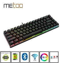 Gaming Mechanical Bluetooth Keyboard RGB Backlit 68/87 Keys with Bluetooth/2.4Ghz/USB  Blue red Brown Switch for phone PC