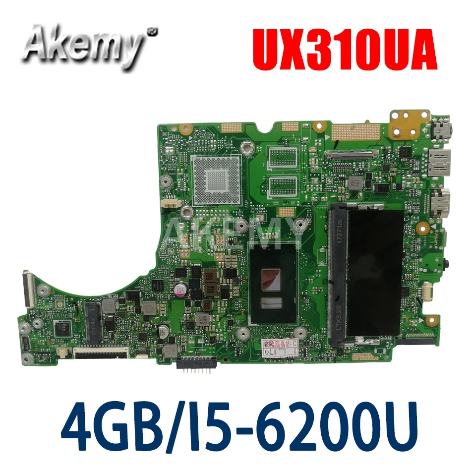 

ERILLES Новая материнская плата для ASUS UX310UQK UX310UQ UX310UVK UX310UV UX410UQK UX310UA UX310UAK UX410UA Материнская плата ноутбука 4G / I5-6200U