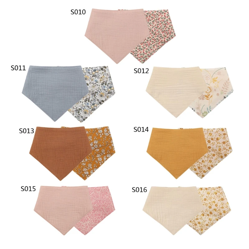 

1 Pc Cotton Bandana Baby Double Side Floral Print Bibs Feeding Smock Infant Burp Cloths Saliva Towel Baby Eating Accessory P15C