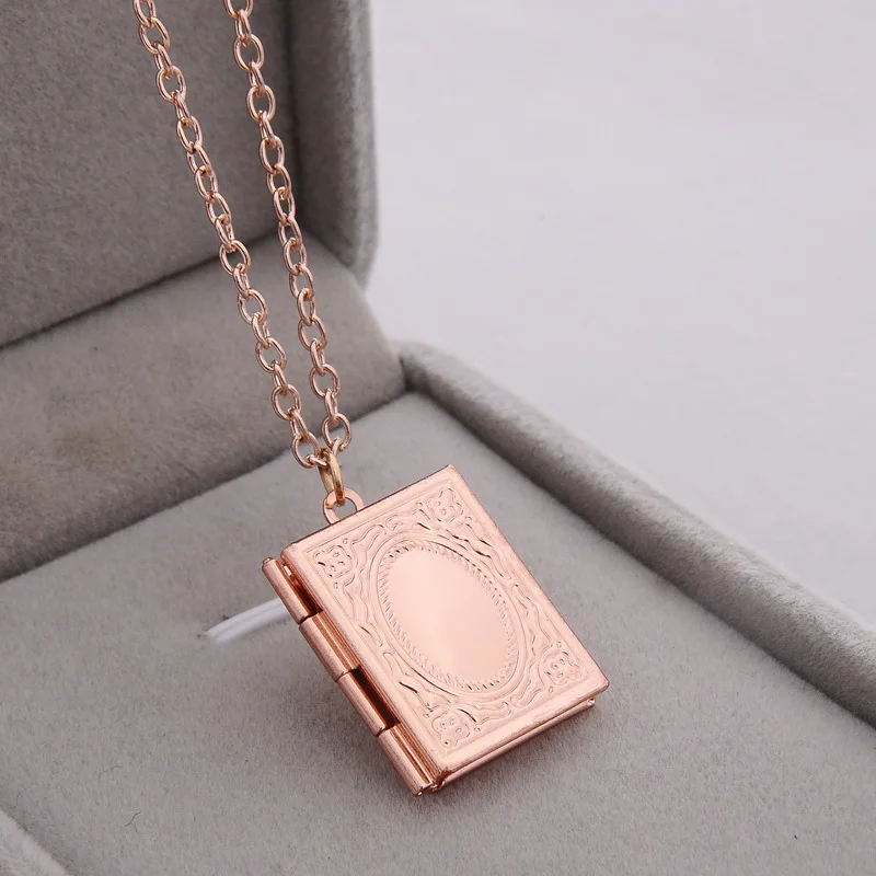 

Story Book DIY Secret Message Locket Necklace Pendant 6 Colors Vintage Gift For Lover Couples Custom Message