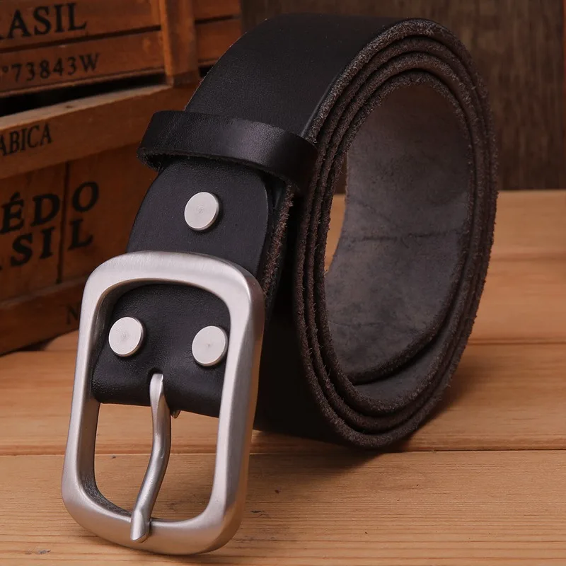 steel buckle gray Нержавеющая сталь Пряжка ремень для мужской ремень класса люкс полное зерно Настоящее натуральная кожа дизайнерский мужской ремень высокого качества мягкий - Цвет: steel buckle gray