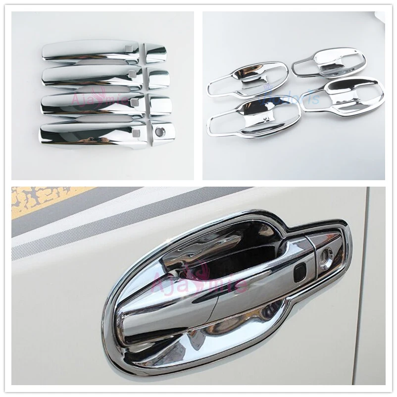 

2008-2015 Door Handle Bowls Insert Trim Overlay Panel Frame Kit Chrome Car-Styling For Toyota Land Cruiser 200 Accessories