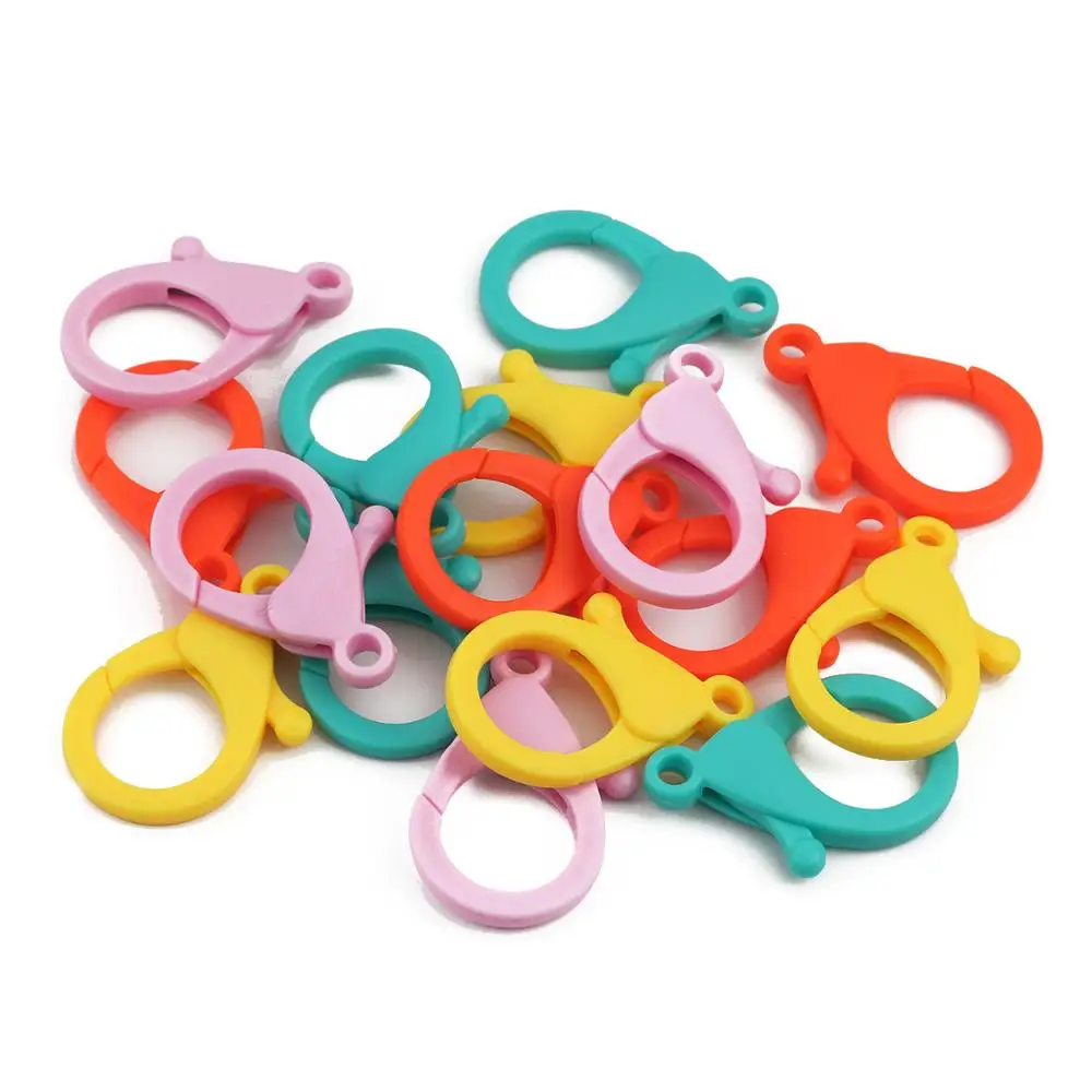 

5pcs/Lot 3.5x2cm Key Ring 6 Colors Plastic Lobster Clasp Key Hook DIY Bag Car Keychain Holder For Jewelry Making Wholesale