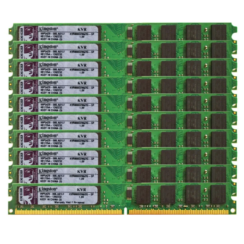 

10PCS 2GB DDR2 800Mhz PC2-6400 DIMM Desktop RAM 240 Pins 1.8V NON ECC Bulk/Lot