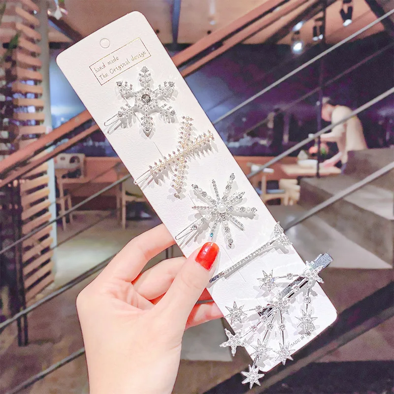 

5pcs Fashion Rhinestones Barrettes Hair Clips Hairpins Elegant Women Hair Pins Hairclips Hairgrips Hair Ornaments Accessories