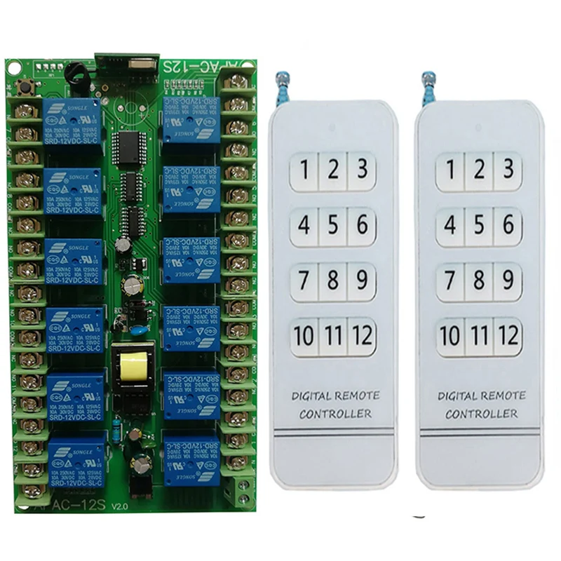 AC220V 12 CH 12CH Channel10A RF Беспроводной переключатель системы дистанционного управления