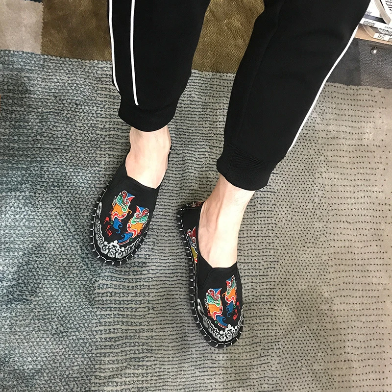 Парусиновые Мужские эспадрильи в стиле Харадзюку Лоферы Модная мужская обувь на