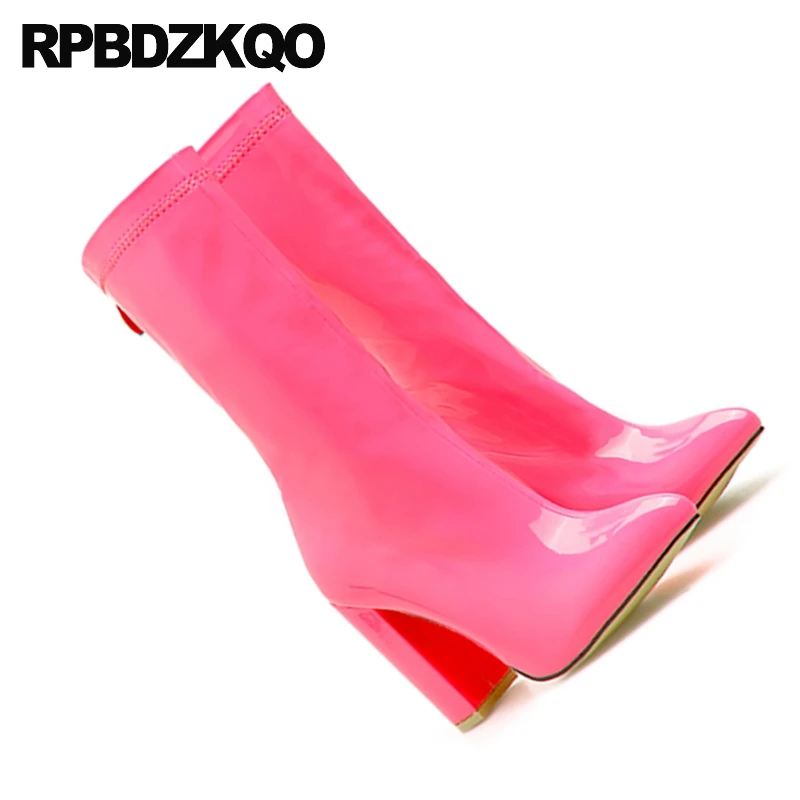 Extreme на не сужающемся книзу массивном розовая пикантная обувь высоком каблуке