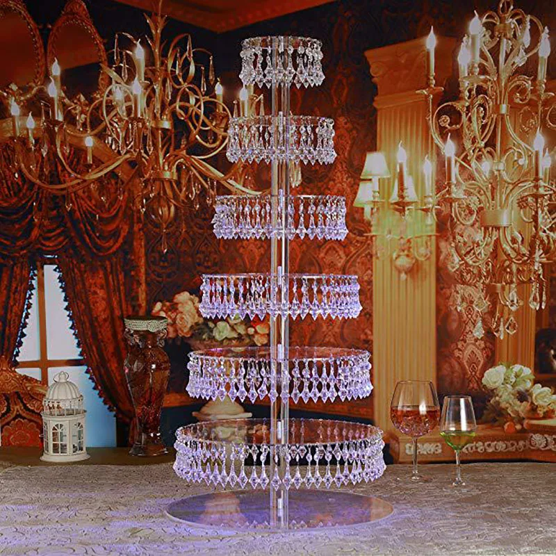 

Cakestand 7-слойная круглая акриловая Хрустальная Подвесная подставка для тортов десертов стойка для конфет Декор Инструменты для свадьбы дома ...
