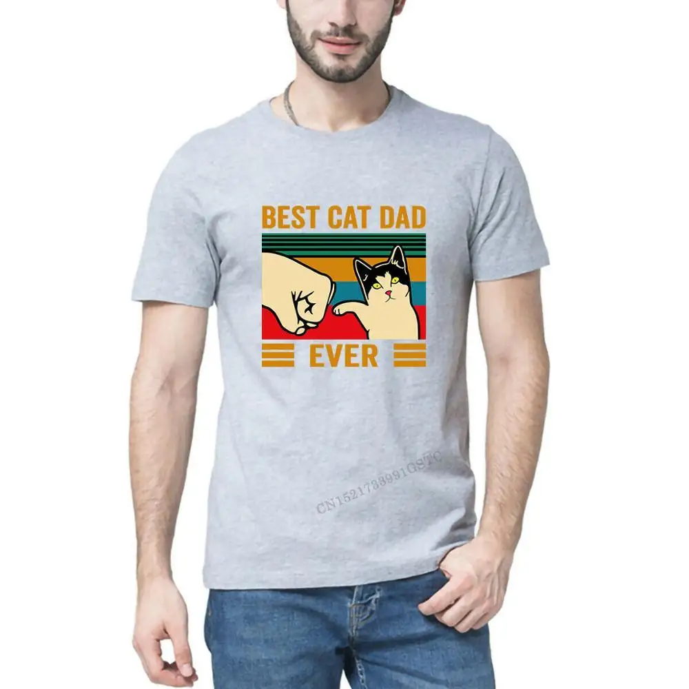 Хлопковая винтажная Мужская футболка премиум-класса с изображением лучшего кота