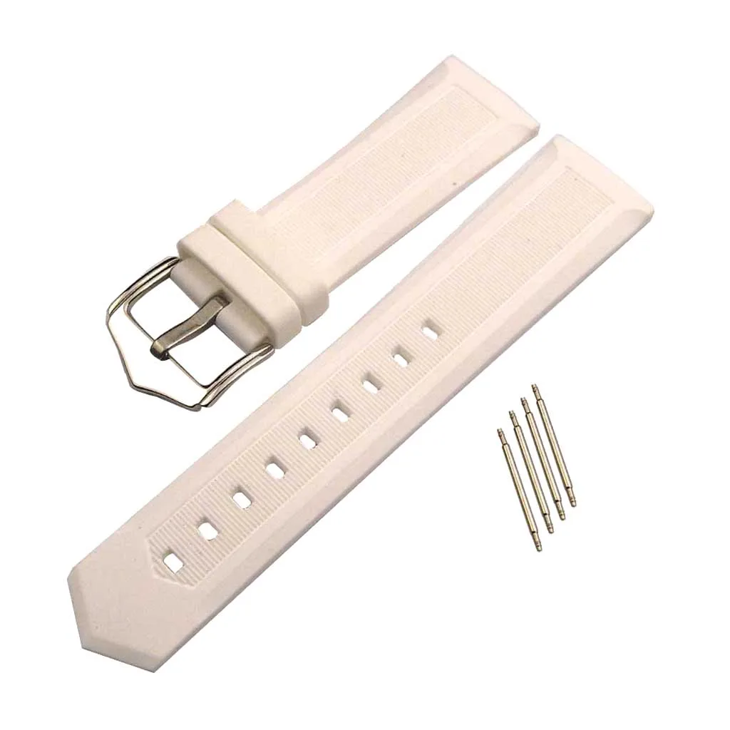 

Soft Silicone Rubber Watch Band with Spring Bars 16mm-22mm Width