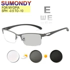 Очки для коррекции близорукости от-0.5 до-10, женские мужские полуоправа очки с диоптриями фотохромные или защита от синего света, для миопии, UF87
