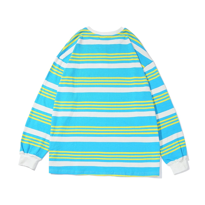 Мужские футболки с длинным рукавом в винтажном стиле полоску надписями хип хоп