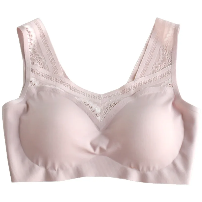 

Lace Wireless Bras Women Underwear Sexy Lingerie Seamless Intimates Push Up Bra Solid Color Comfort Ice Silk Breathable Bralette
