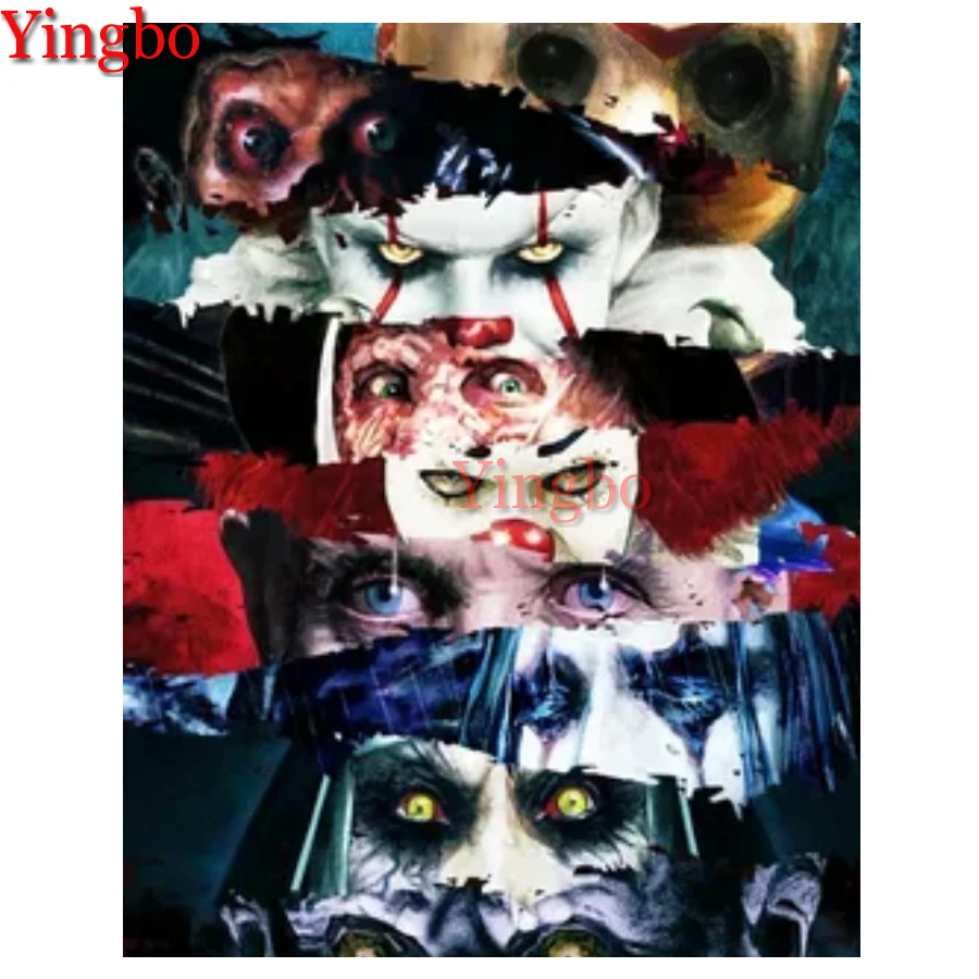 

5D Round diamond painting embroidery cross stitch Horror Eyes 3D DIY round diamond mosaicHorror movie characters,Home Art