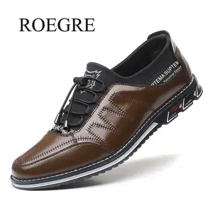 Мужская повседневная обувь из натуральной кожи, Брендовые мужские лоферы, Мокасины, дышащие слипоны, черная обувь для вождения, Мужская размера плюс 38-48, 2019